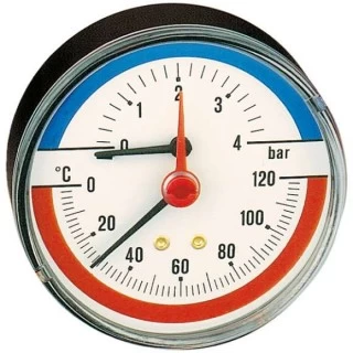 Термоманометр 1/2 6 бар 120°С аксиальный