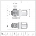 Магнитный фильтр-дешламатор Caleffi XS, 3/4 НР x 3/4 ВР, серии 545, с накидной подвижной гайкой 